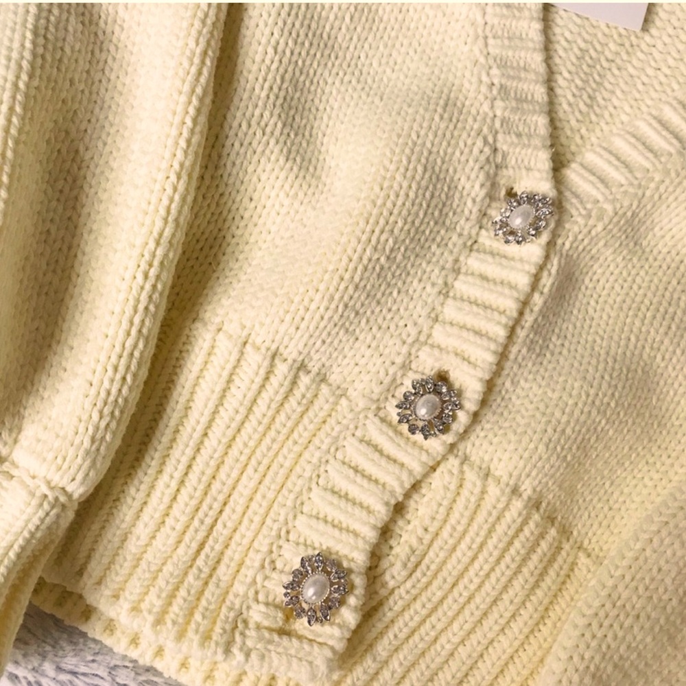 ZARA JEWEL BUTTON KNIT CROP TOP CARDIGAN SIZE SMALL‎ - Picture 8 of 8